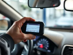 Mechanik wlewa przez lejek klarowny płyn do otwartej celi akumulatora samochodowego, dbając o bezpieczne uzupełnianie.