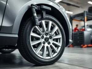 Kierowca palcem wskazuje wybity na boku opony kod daty, ilustrując sposób sprawdzenia roku produkcji opony.