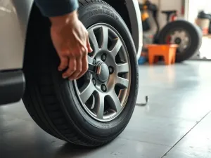 Mechanik odkłada akumulator obok uporządkowanych dokumentów gwarancyjnych w jasnym serwisie samochodowym