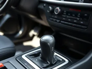 Dwa różne bieżniki opon ustawione obok siebie na tle samochodu, ilustrujące montaż innych opon na przód i tył.