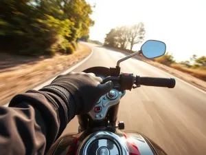 Zbliżenie deski rozdzielczej z kontrolką ostrzegawczą i zaparkowanym dieslem w tle, sugerujące problem z filtrem DPF.